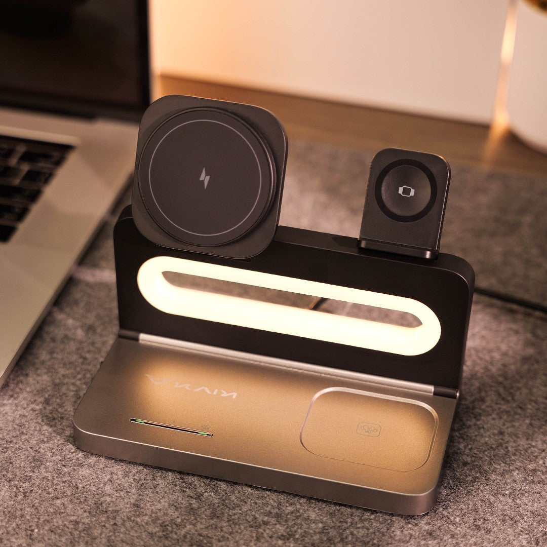 Folding Magnetic Wireless Charger with Night Light 3-in-1