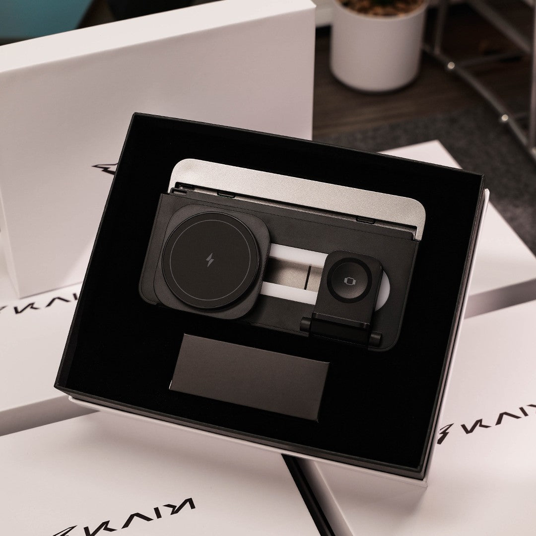 Folding Magnetic Wireless Charger with Night Light 3-in-1